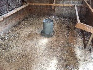 The chicken coop right before fall cleaning.